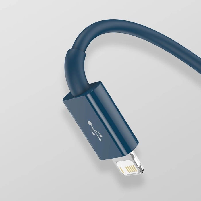 Kabel Baseus Superior 3w1USB - Lightning / USB Typ C / micro USB 3,5 A 1,5 m niebieski (CAMLTYS-03)