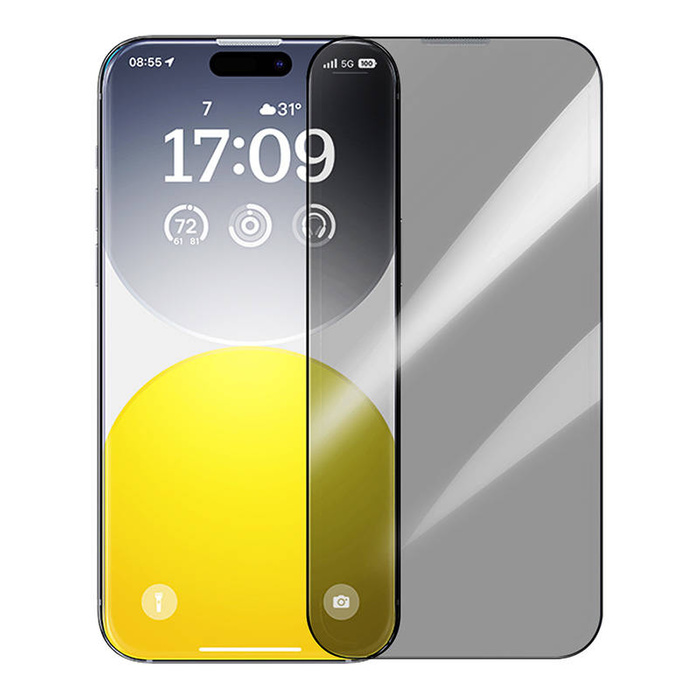 Szkło hartowane prywatyzujące Baseus Sapphire iPhone 15