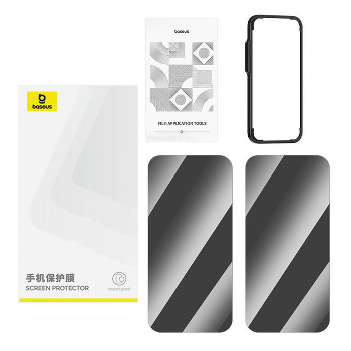 Prywatyzujące szkło hartowane iPhone 11 Pro Max/XS Max Baseus Superior HD + 2x zestaw czyszczący i EasyStick