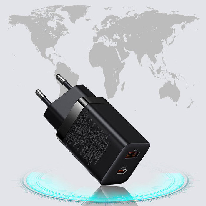 [PO ZWROCIE] Baseus Super Si Pro szybka ładowarka USB / USB Typ C 30W Power Delivery Quick Charge czarny (CCSUPP-E01)