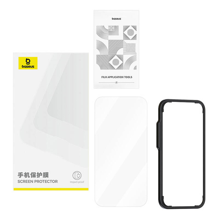 Prywatyzujące szkło hartowane iPhone 11 Pro/X/XS Baseus Superior HD+zestaw czyszczący i EasyStick