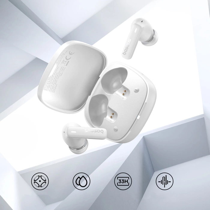 BASEUS słuchawki bezprzewodowe bluetooth TWS E19 białe