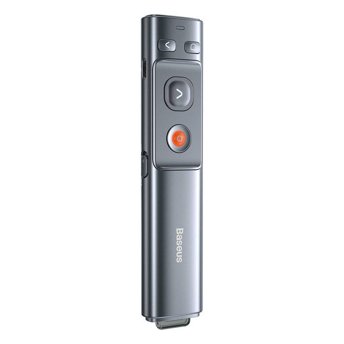 Baseus Orange Dot wskaźnik laserowy pilot do prezentacji PC z wbudowanym akumulatorem szary (WKCD000013)