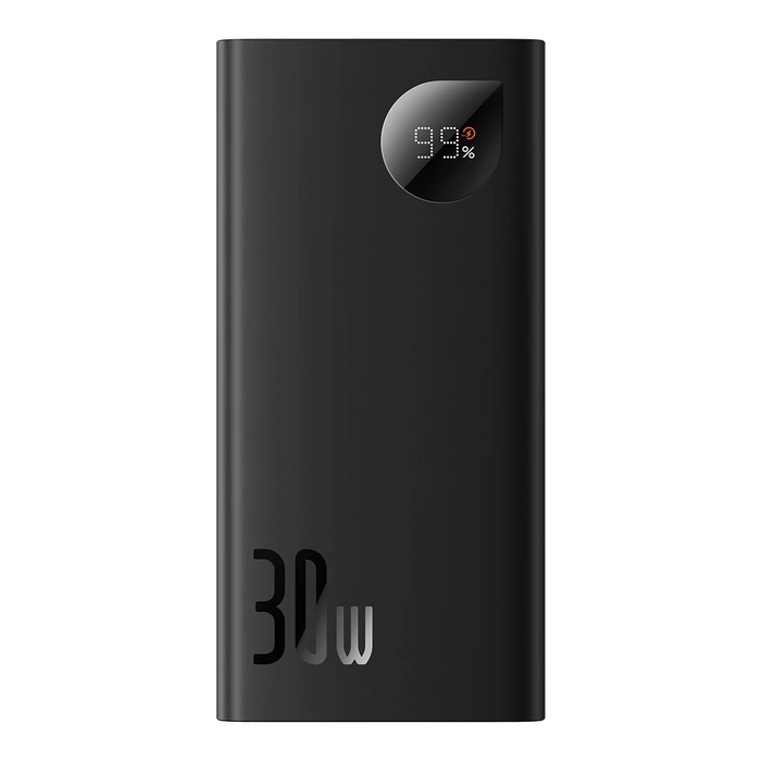 Baseus Adaman2 powerbank z wyświetlaczem cyfrowym 10000mAh 30W 2 x USB / 1x USB Typ C Overseas Edition PD QC SCP czarny (PPAD040101)