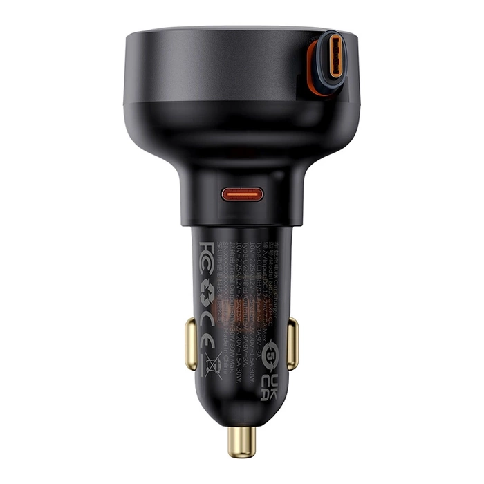 Ładowarka samochodowa Baseus Enjoyment Pro z kablem USB-C, 60W (czarna)