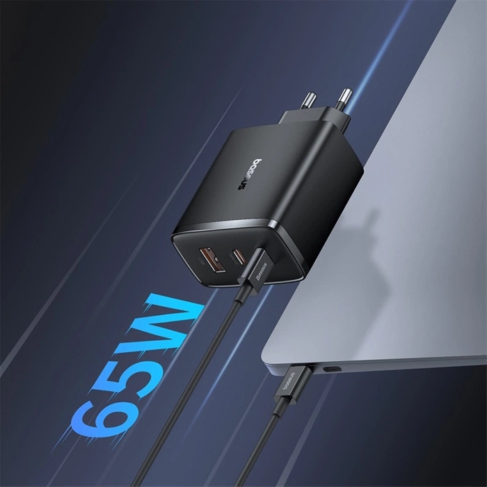 Ładowarka sieciowa Baseus OS-Cube Pro 2 x USB-C + USB, 65W (czarna)
