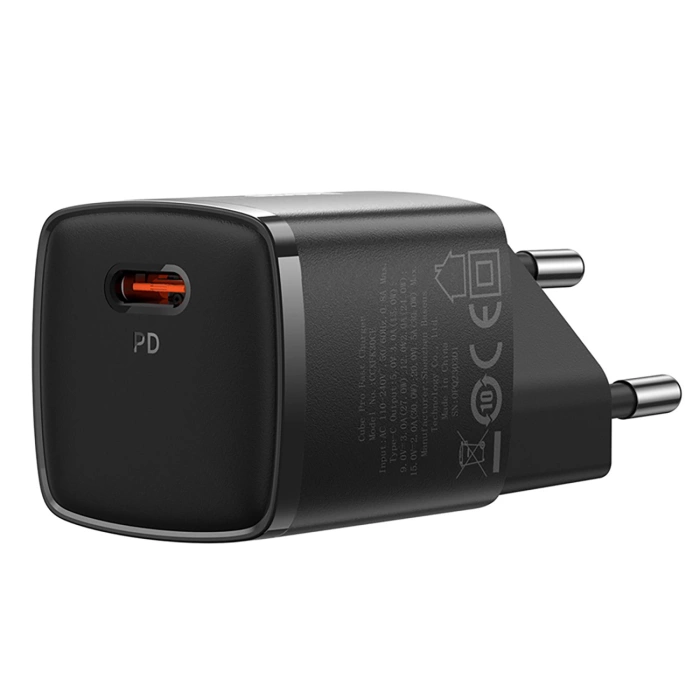 BASEUS ładowarka sieciowa Typ C PD 30W GaN Cube Pro czarna