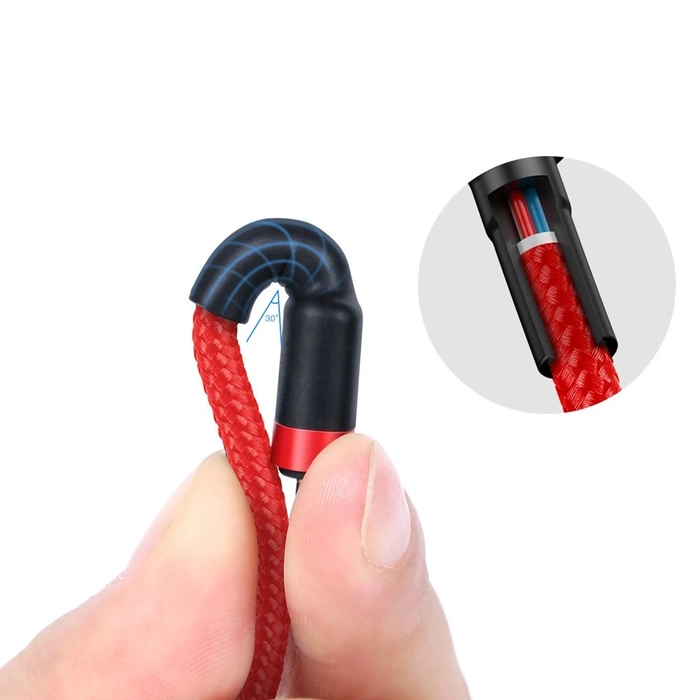Kabel Baseus CATKLF-H91 USB-C - USB-C PD QC 60W 3A 480Mb/s 2m - czarno-czerwony