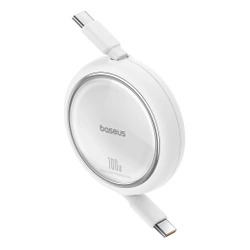 Kabel wysuwany Baseus Free2Draw Mini USB-C - USB-C 100W 1m - biały