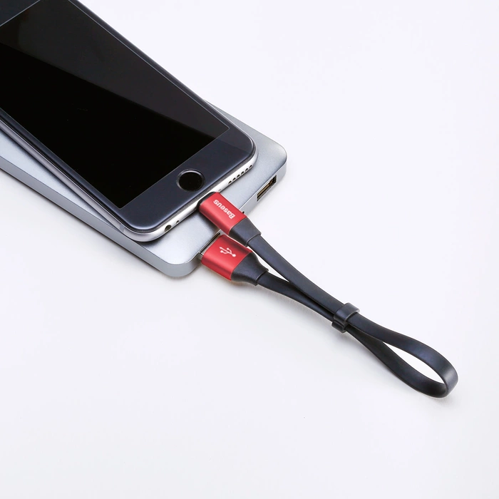 Kabel Baseus Nimble USB-A / Lightning 2A 0.23 m - czerwono-czarny