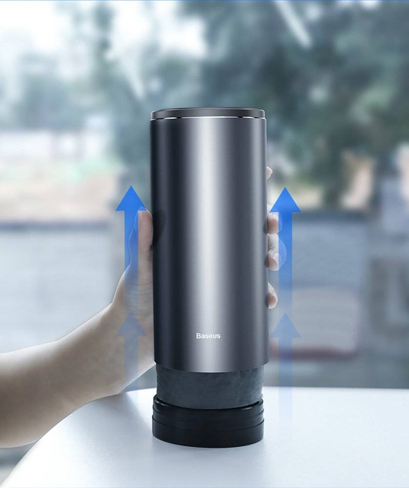 Baseus samochodowy mini kosz na śmieci z pokrywką do auta czarny (CRLJT-01)