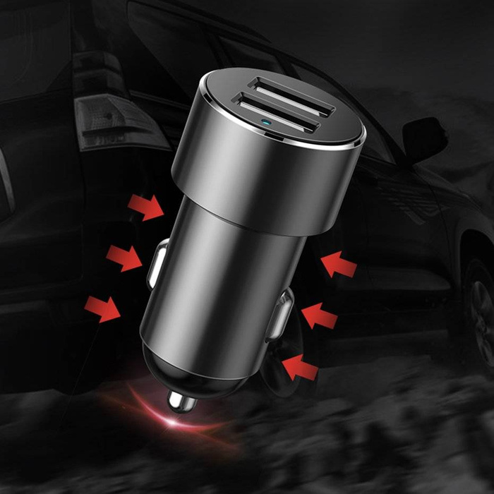 Baseus rozdzielacz rozgałęźnik ładowarki samochodowej 2x USB 3.1A 17W + 2x gniazdo zapalniczki 80W czarny (CRDYQ-01)