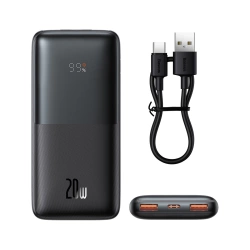 Powerbank Baseus Bipow Pro 10000mAh 20W czarny z kablem USB-A - USB-C 0.3m