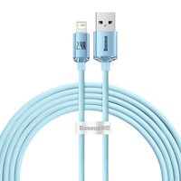 Baseus Crystal Shine Series kabel USB - Lightning 2,4A 20W 2m niebieski (CAJY001203)