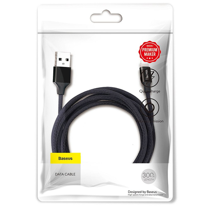 BASEUS kabel USB do Apple Lightning 8-pin 1,5A Yvien CALYW-C01 3m czarny