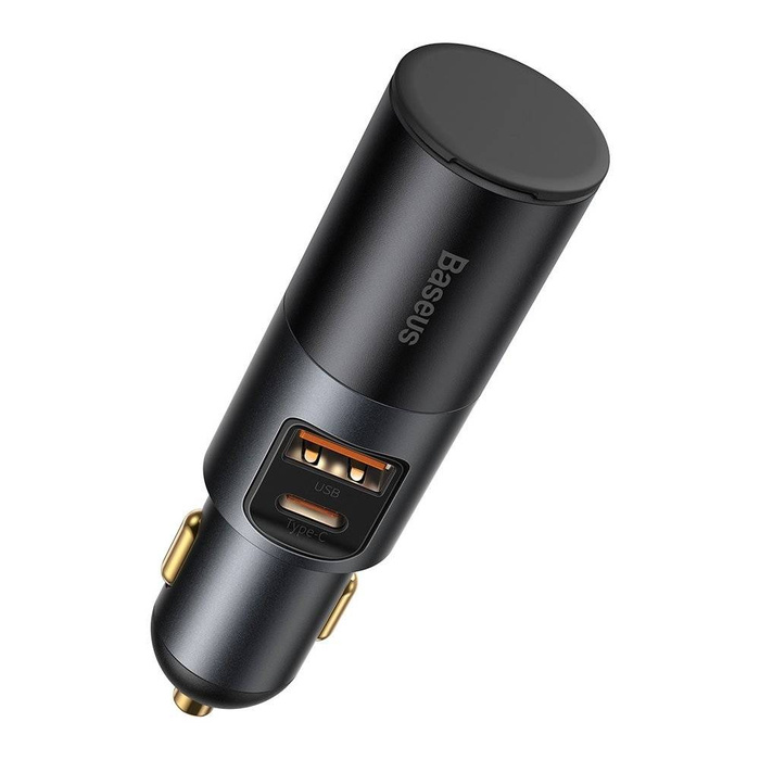 Baseus Share Together ładowarka samochodowa USB / USB Typ C / gniazdo zapalniczki 120W Quick Charge Power Delivery szary (CCBT-C0G)