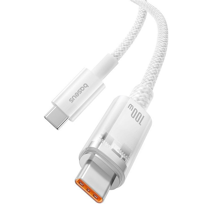 BASEUS kabel Typ C do Typ C Explorer Power Delivery 100W 2m biały P10319703221-01 / CB000043