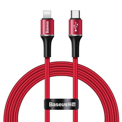 Kabel BASEUS USB-C na Lightning PD Halo, Power Delivery, 18W, 1m czerwony