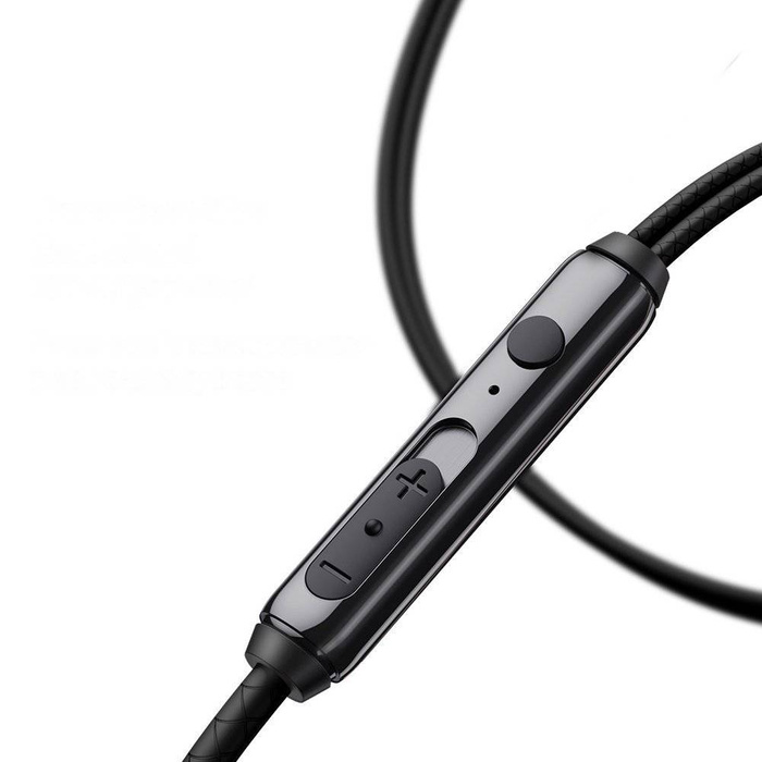Baseus Encok H19 przewodowe douszne słuchawki 3,5 mm mini jack z pilotem i mikrofonem niebieski (NGH19-01)