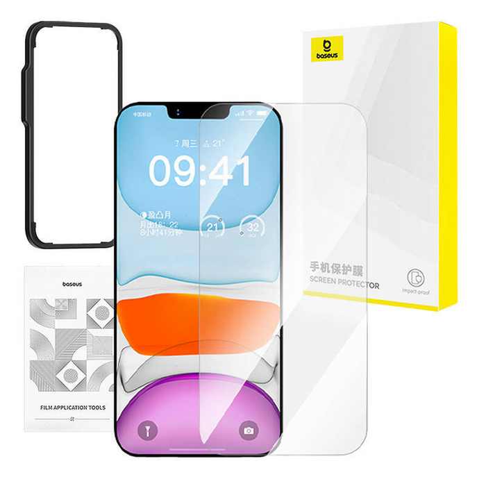 Prywatyzujące szkło hartowane iPhone 11 Pro/X/XS Baseus Superior HD+zestaw czyszczący i EasyStick
