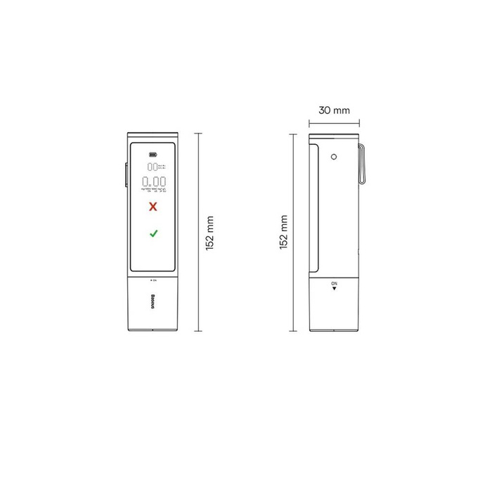 Baseus SafeJourney Pro Series alkomat 470mAh szary