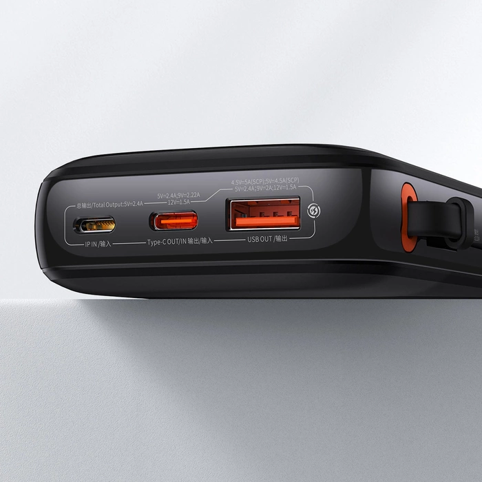 [PO ZWROCIE] Powerbank 10000mAh 20W Baseus Qpow Pro Overseas Edition + kabel USB C 3A - czarny