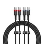 Kabel Baseus Cafule USB-C / USB-C 100W 2 m - czerwono-czarny i czarno-szary (2 szt.)