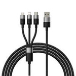Kabel 3w1 USB - micro USB / Lightning / USB C 3.5A 1.2m Baseus StarSpeed - czarny