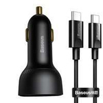 Baseus Superme szybka ładowarka samochodowa USB / USB Typ C 100W PPS Quick Charge Power Delivery + kabel USB Typ C 100W (20V/5A) 1m czarny (TZCCZX-01)