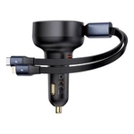 Ładowarka samochodowa Baseus Enjoyment USB-C z kablem USB-C i Lightning 60W (czarna)