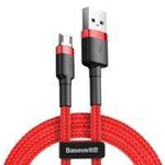 Baseus Cafule Cable wytrzymały nylonowy kabel przewód USB / micro USB QC3.0 2.4A 1M czerwony (CAMKLF-B09)